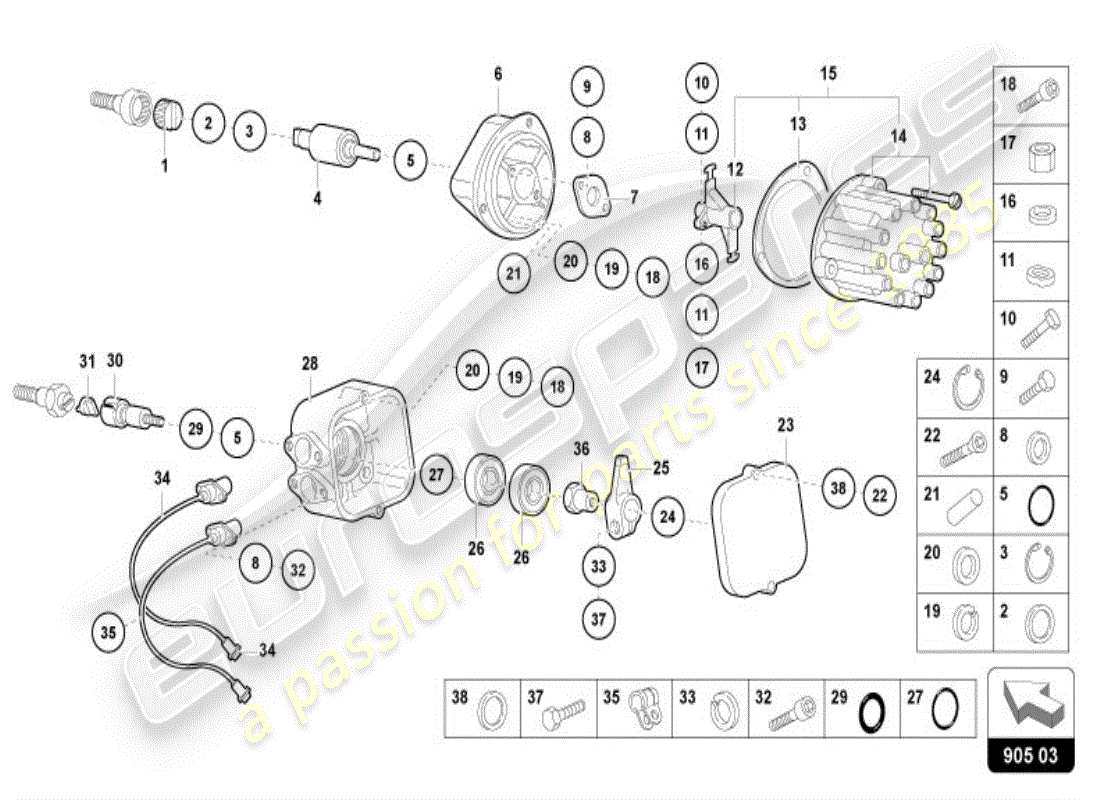 lamborghini diablo vt (1995) ignition system part diagram