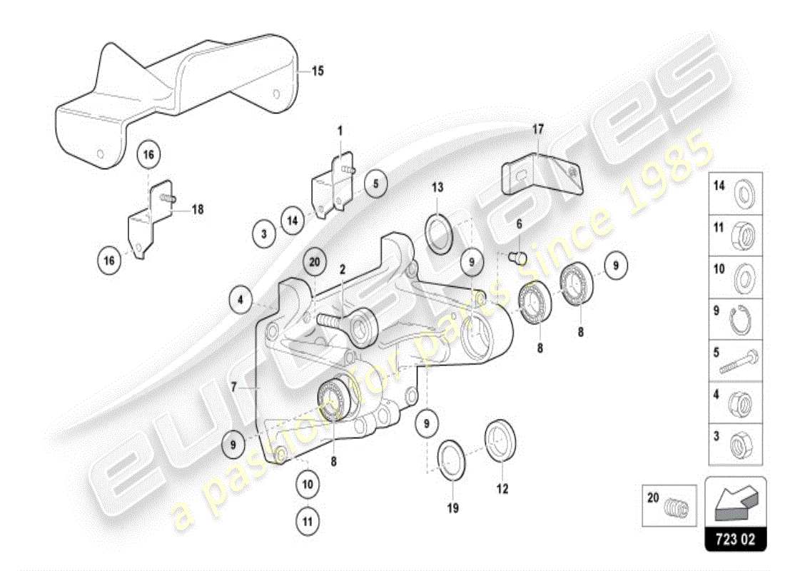 lamborghini diablo vt (1997) brake and accel. lever mech. part diagram