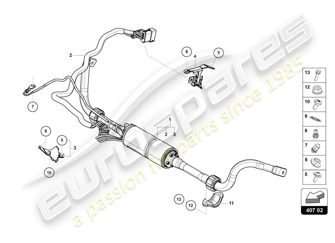 lamborghini urus s (2024) anti-roll bar part diagram