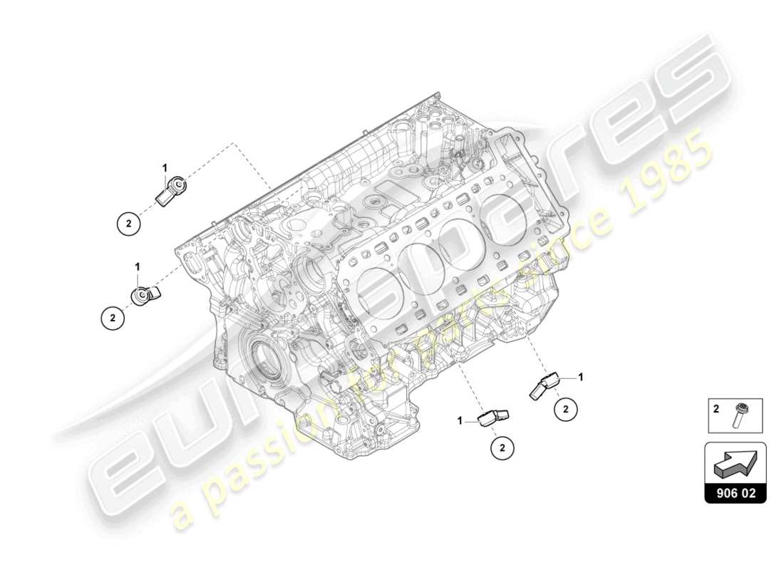 lamborghini urus s (2024) knock sensor part diagram