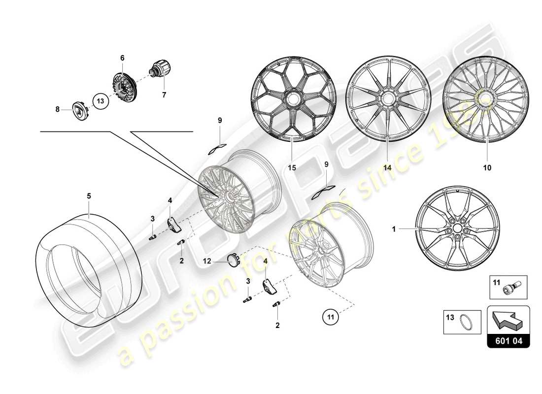 lamborghini ultimae roadster (2022) wheels/tyres rear part diagram