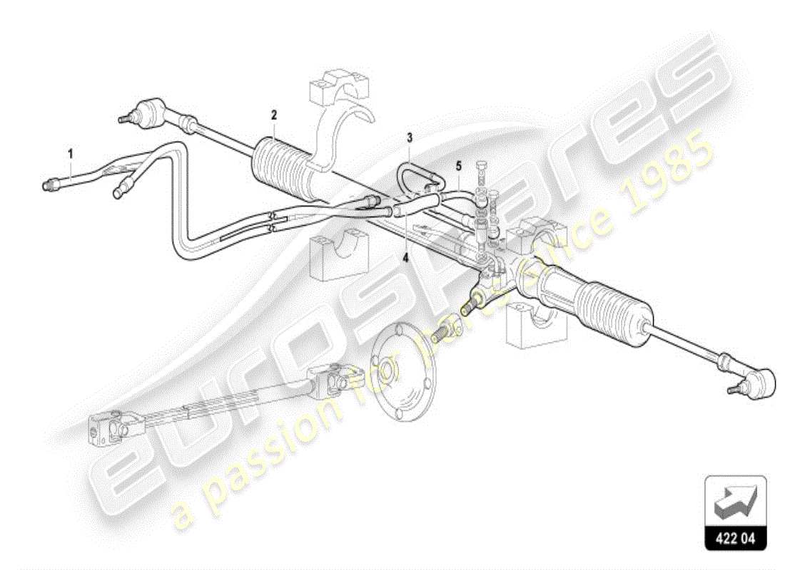 lamborghini diablo vt (1997) steering rod part diagram