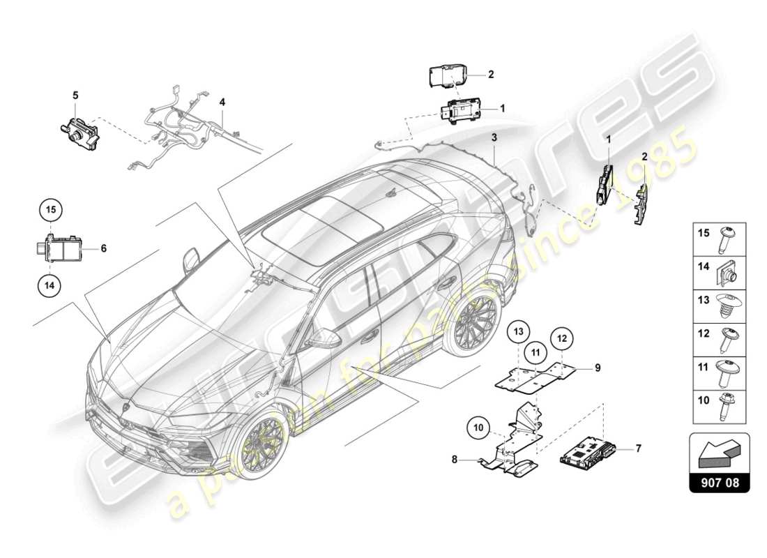 lamborghini urus performante (2024) control unit for lane change assist part diagram