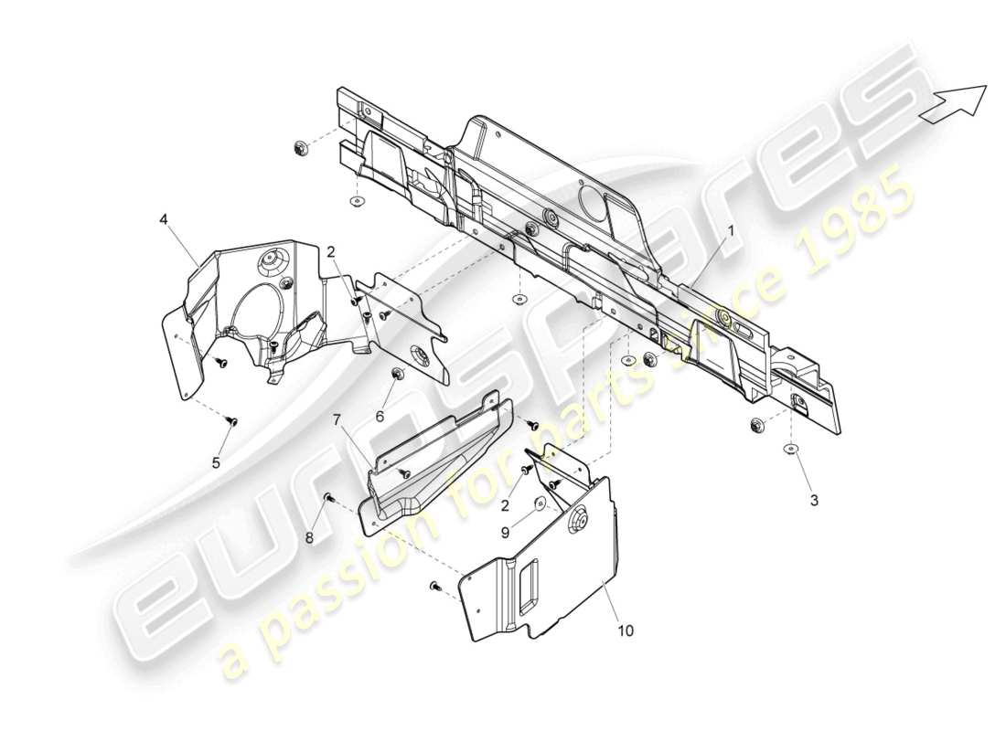 lamborghini lp550-2 spyder (2011) heat shield part diagram