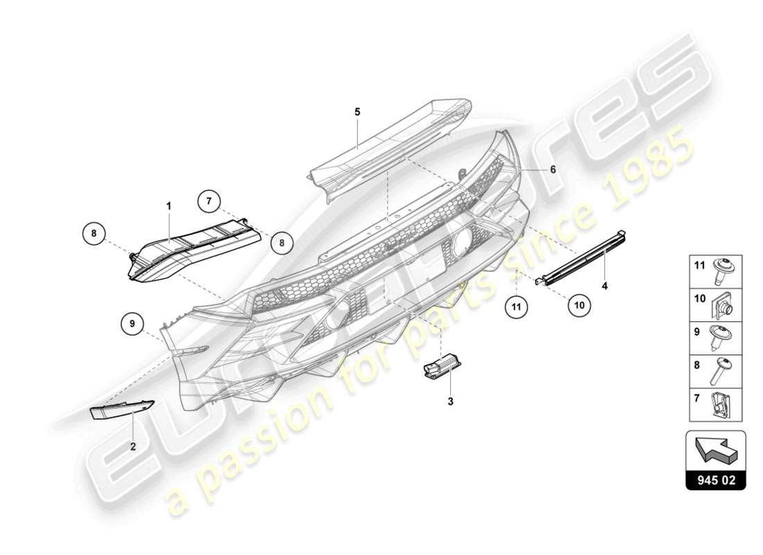 lamborghini evo spyder 2wd (2021) rear light part diagram