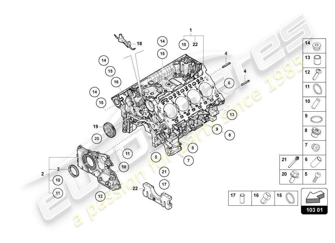 lamborghini urus (2019) crankcase part diagram