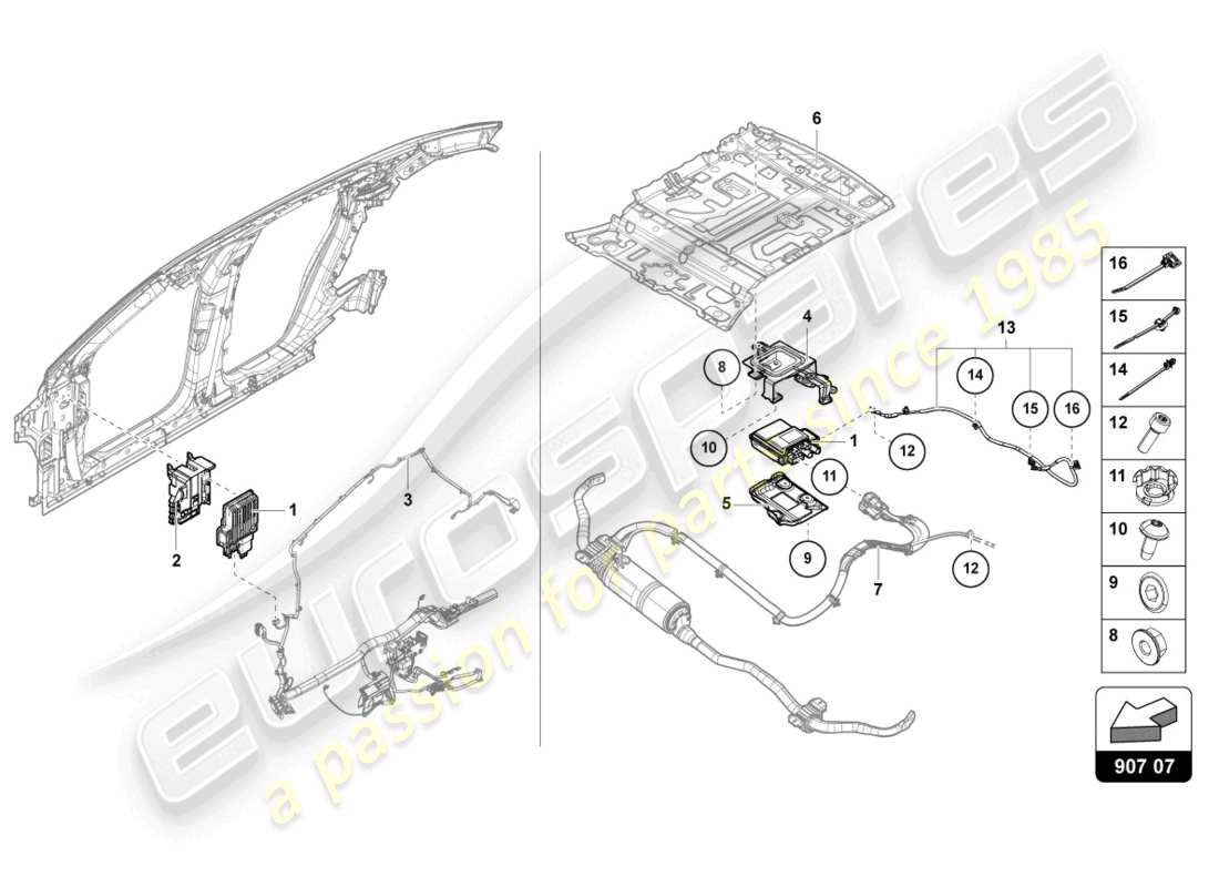 lamborghini urus (2020) control unit for active roll stabilisation part diagram