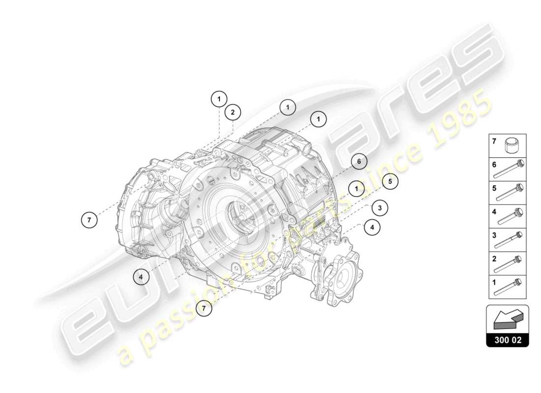 lamborghini urus performante (2024) assembly parts for engine and gearbox 4.0 ltr. part diagram