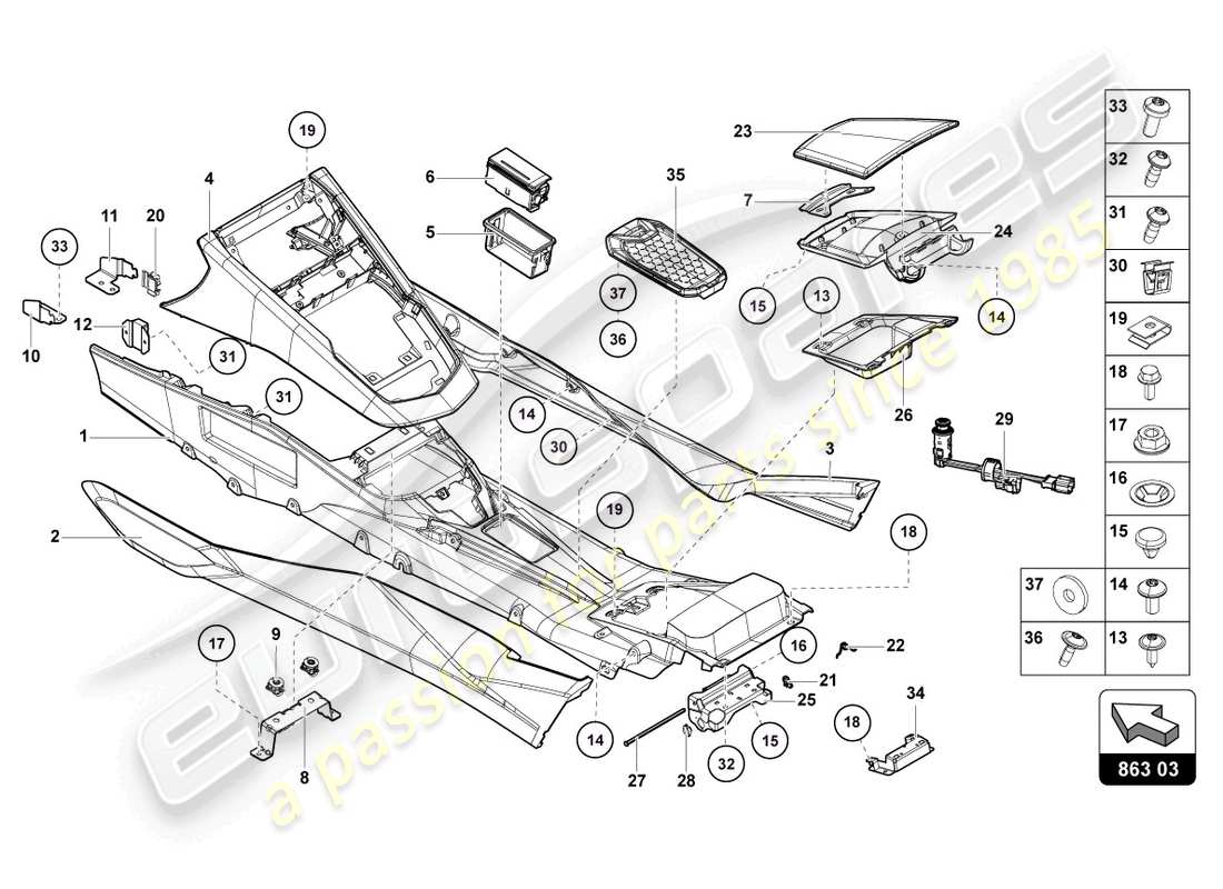 lamborghini ultimae (2022) tunnel rear part diagram