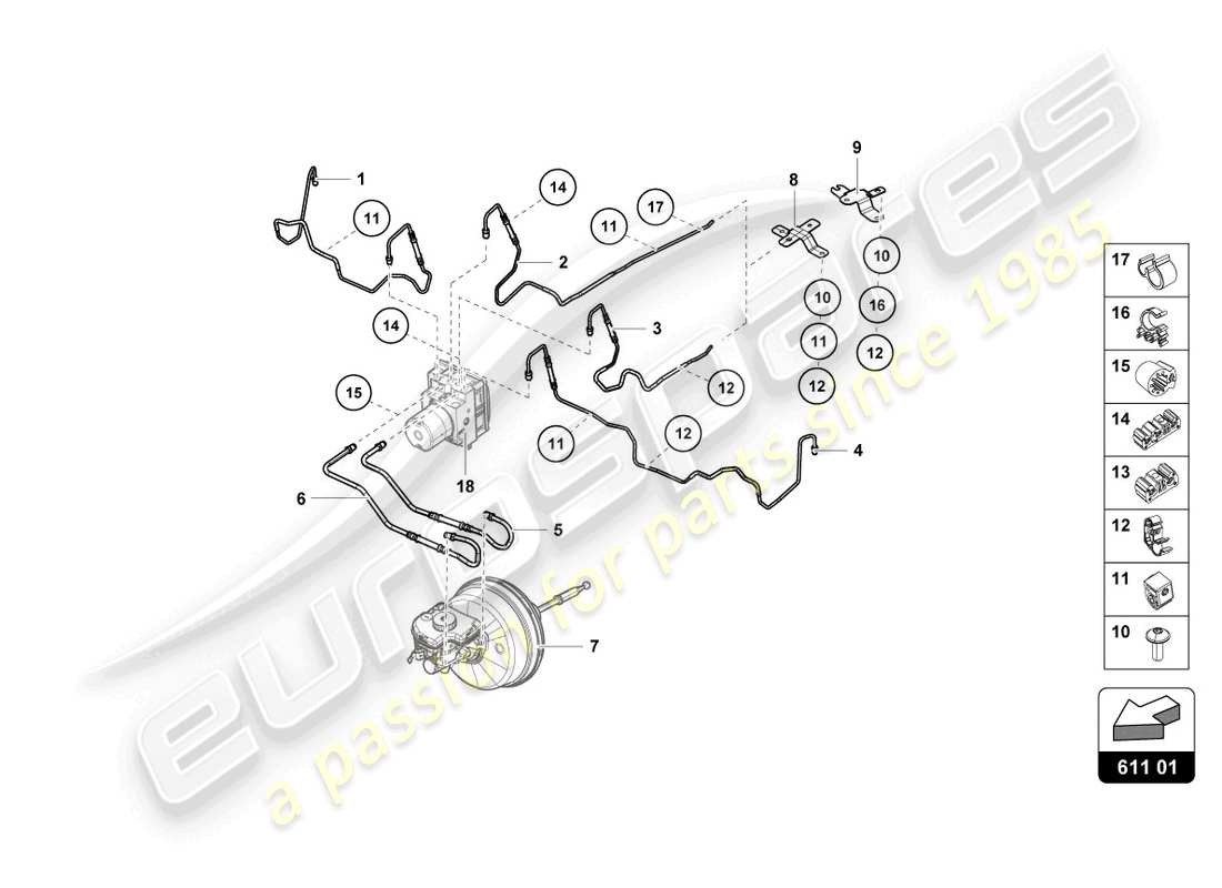 lamborghini tecnica (2024) brake line part diagram