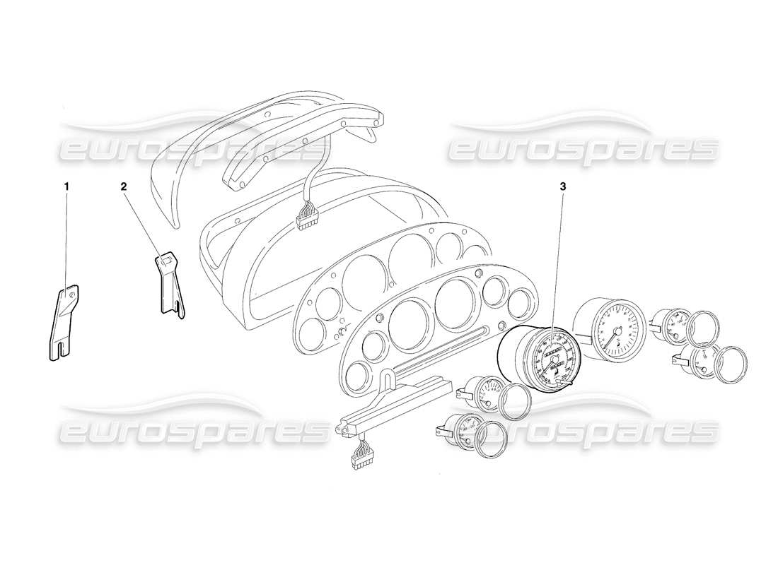 lamborghini diablo se30 (1995) dashboard instruments (valid for rh d. version - january 1995) part diagram