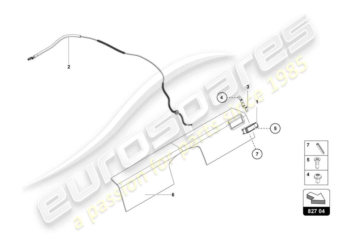 lamborghini ultimae (2022) release lever part diagram