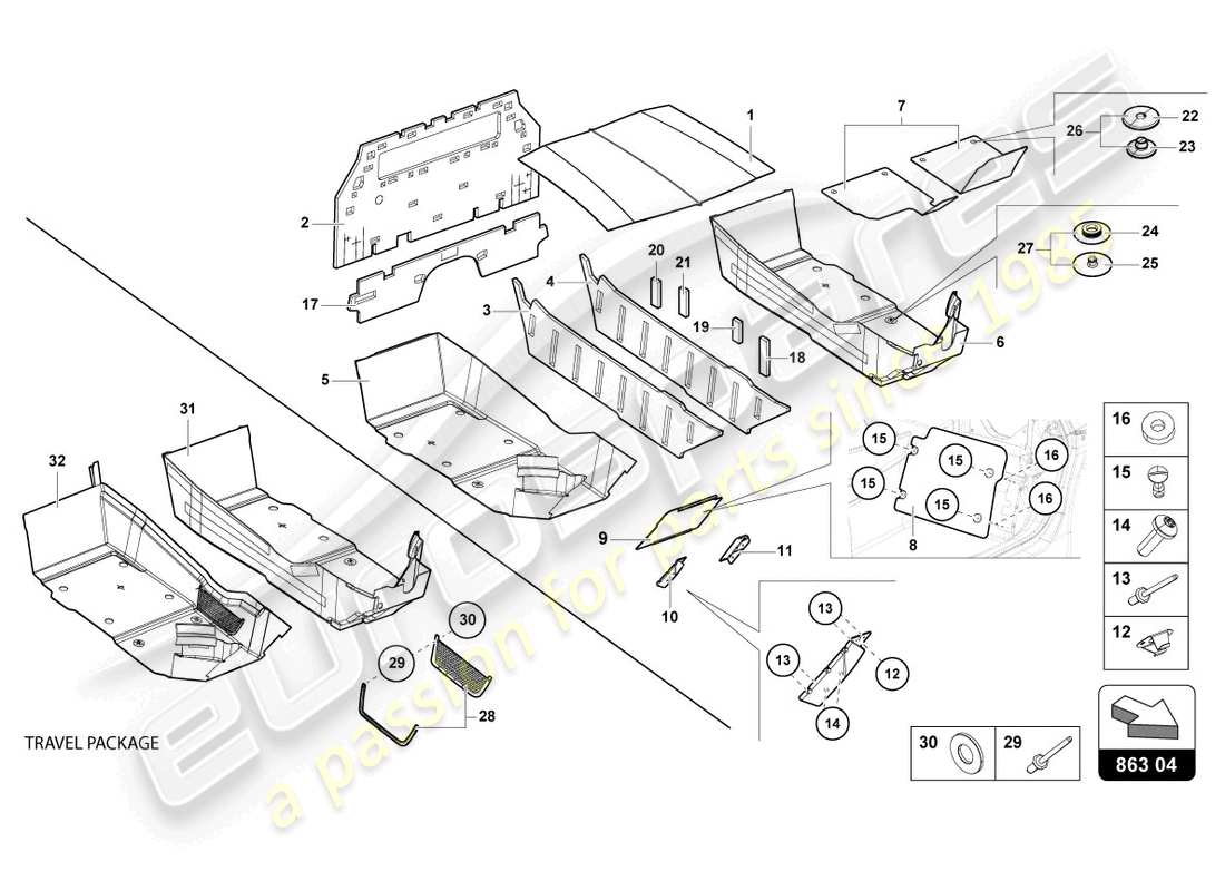 lamborghini ultimae (2022) interior decor part diagram