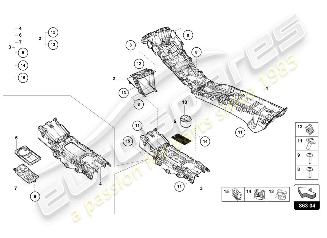 lamborghini tecnica (2024) tunnel part diagram