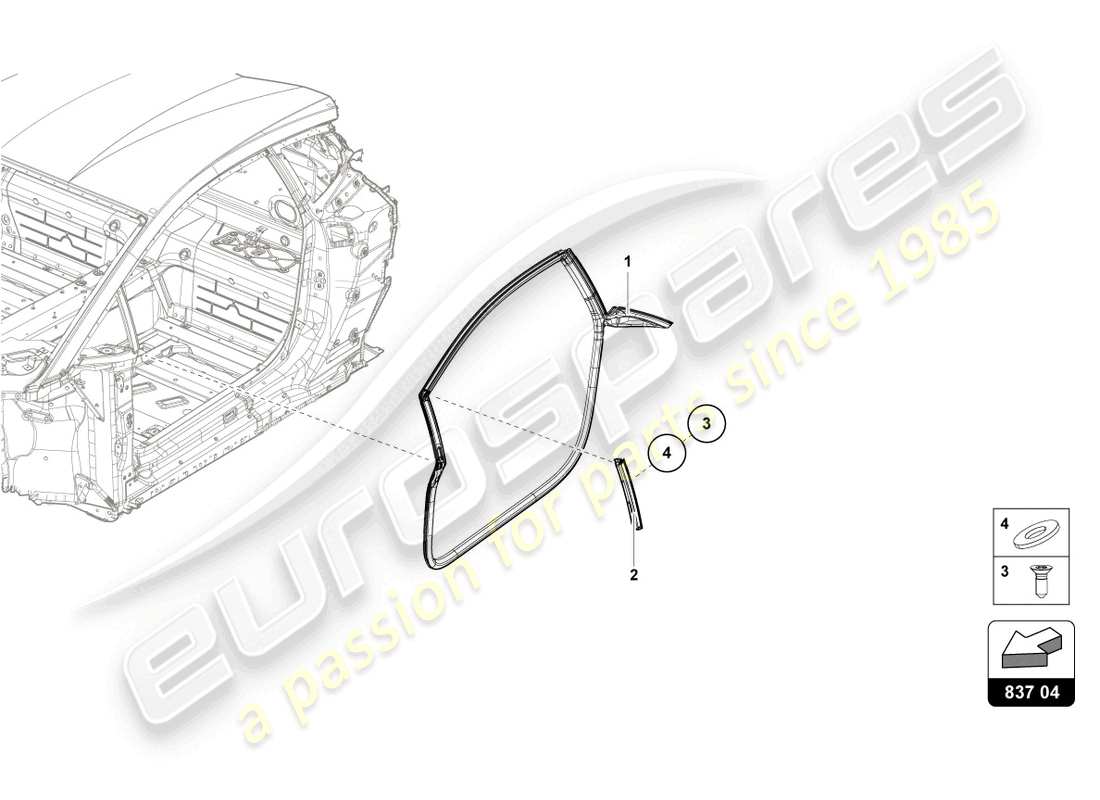 lamborghini tecnica (2024) door seal front doors part diagram