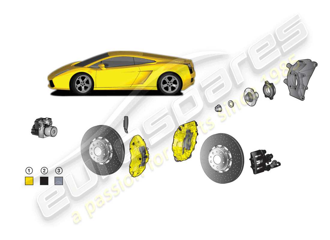 lamborghini gallardo spyder (accessories) retrofit kit for ceramic brake part diagram