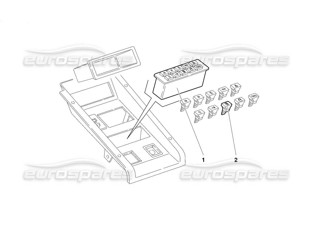 lamborghini diablo se30 (1995) tunnel panel instruments (valid for usa - january 1995) part diagram