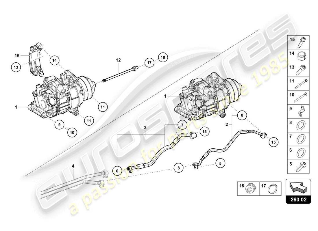 lamborghini tecnica (2023) a/c compressor part diagram