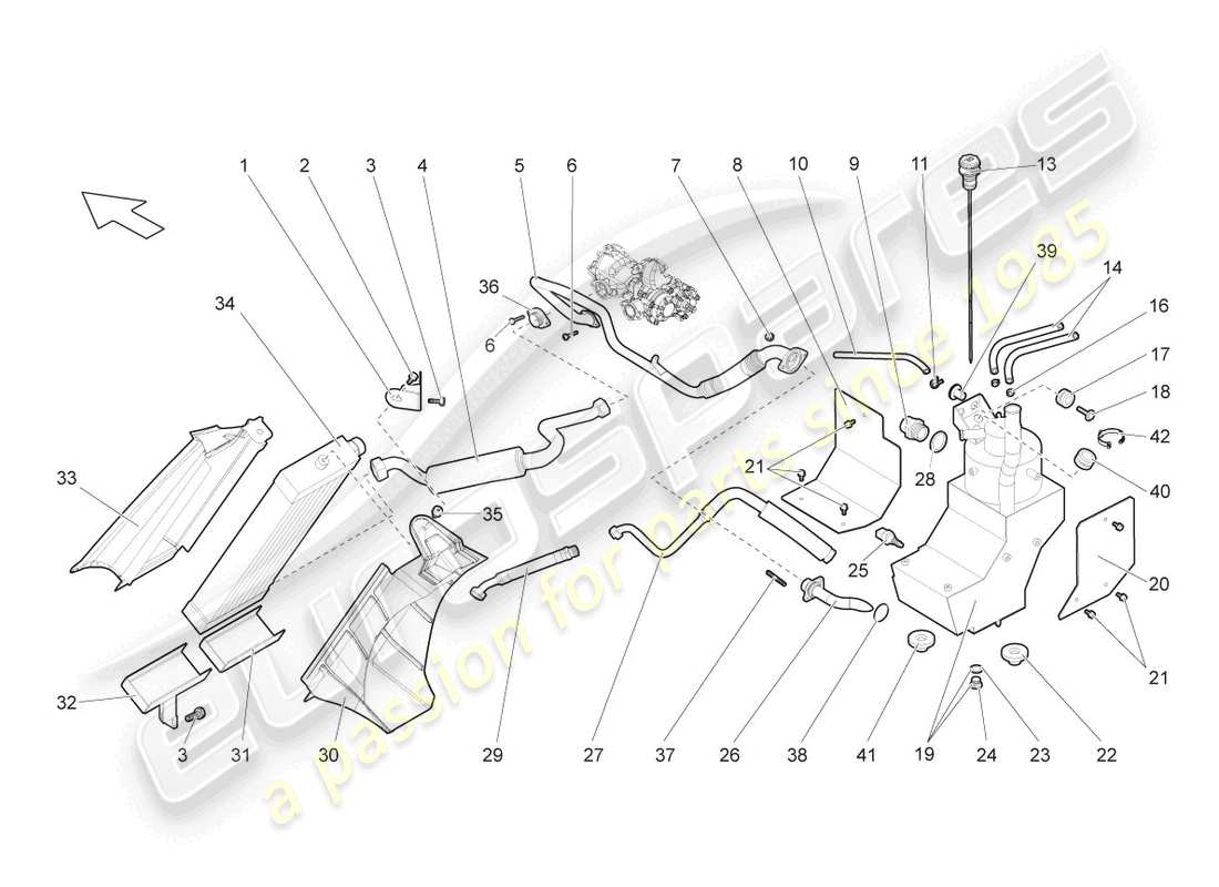 lamborghini gallardo coupe (2005) oil cooler part diagram