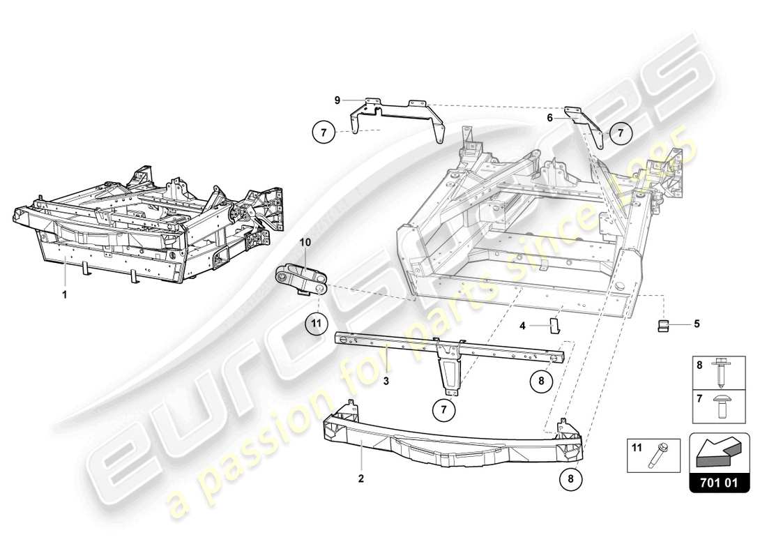 lamborghini lp770-4 svj coupe (2022) trim frame front part part diagram