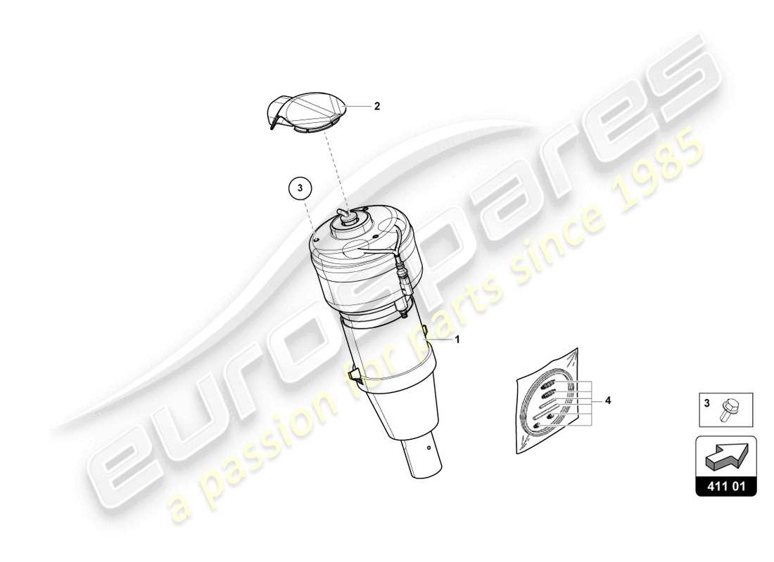 lamborghini urus (2022) gas strut part diagram