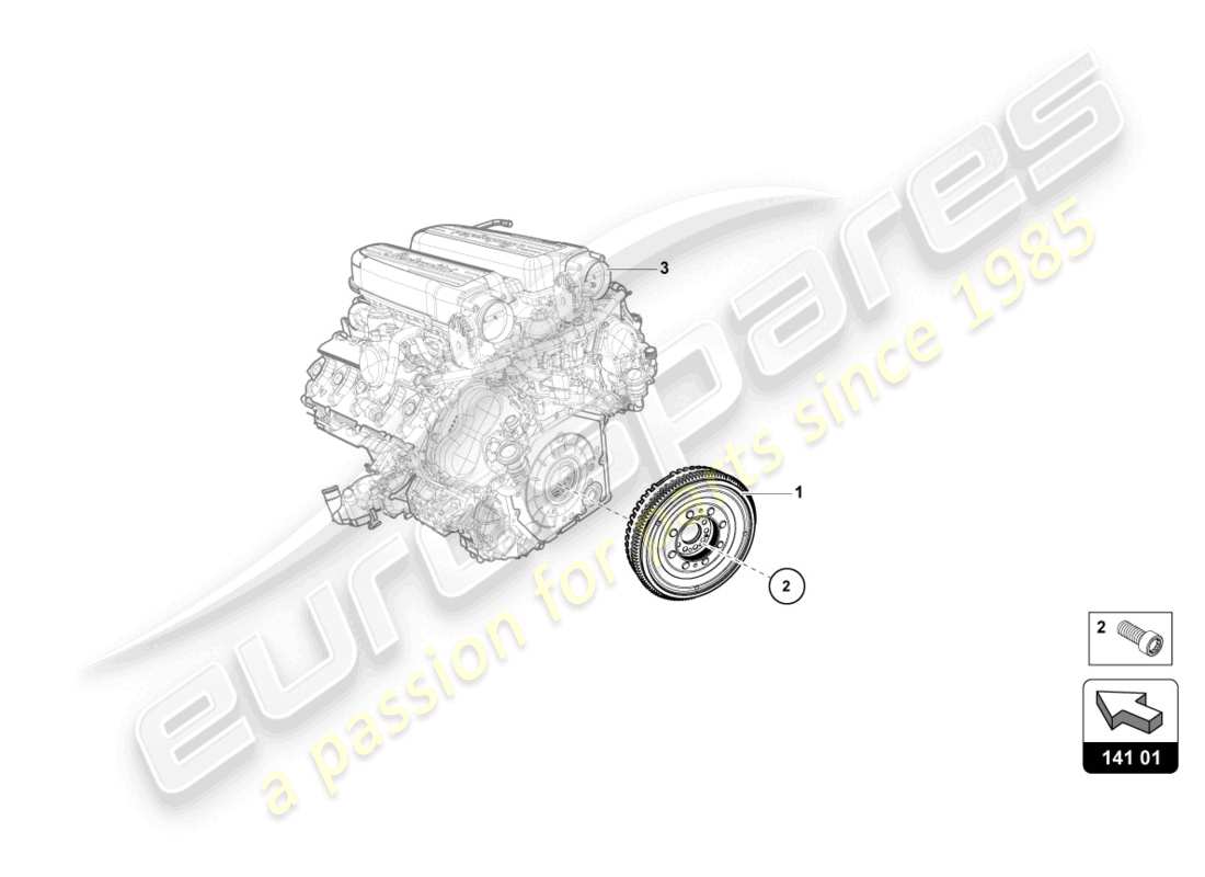 lamborghini tecnica (2024) dual-mass flywheel part diagram