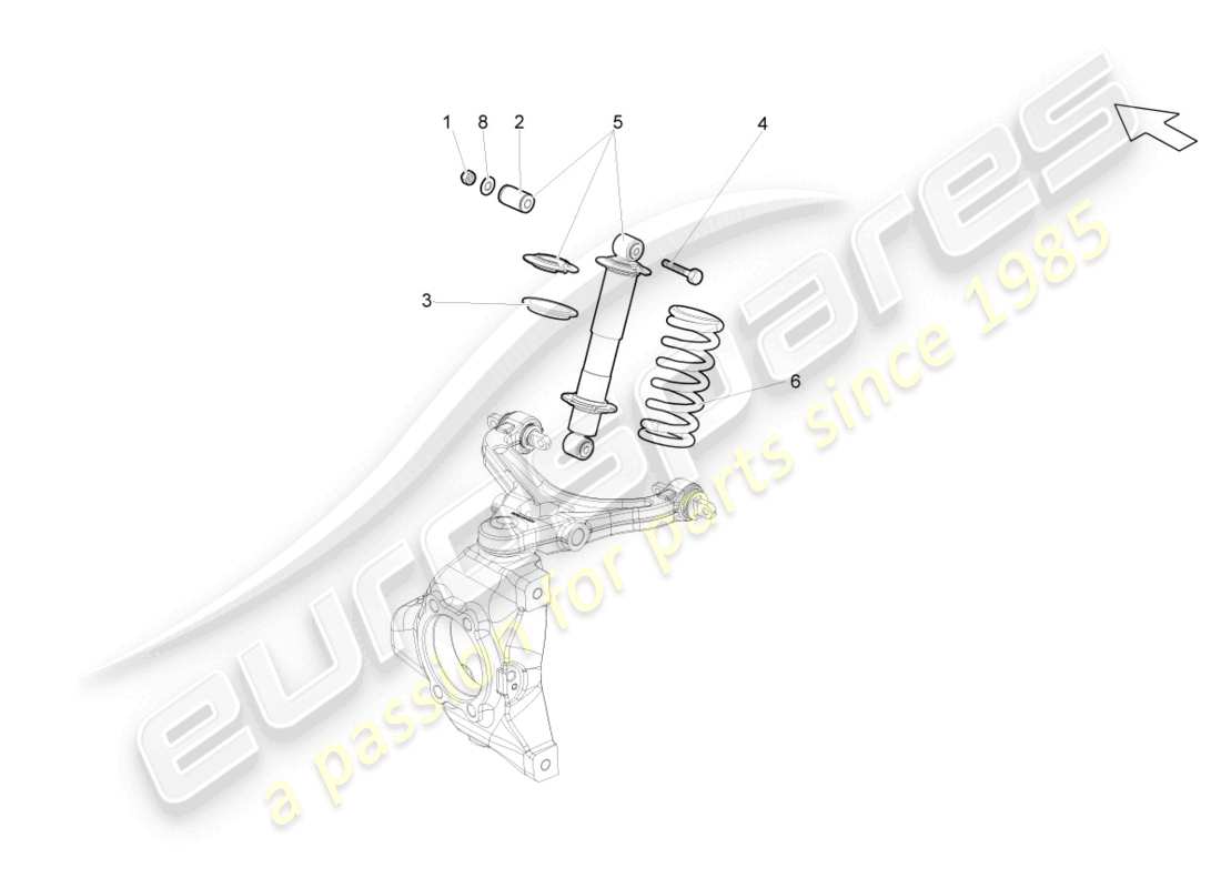 lamborghini gallardo coupe (2005) shock absorbers front part diagram