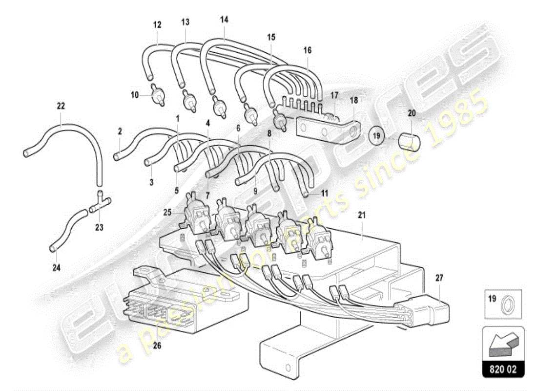 lamborghini diablo vt (1995) air conditioning part diagram