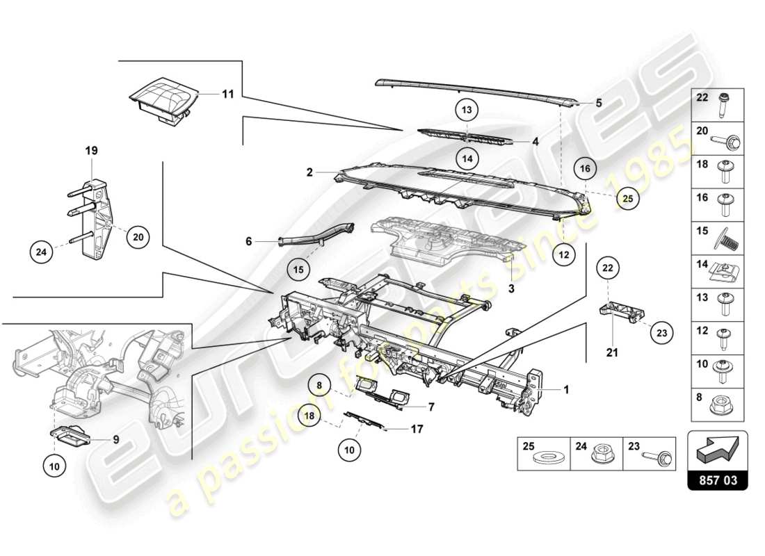 lamborghini tecnica (2024) dashboard part diagram