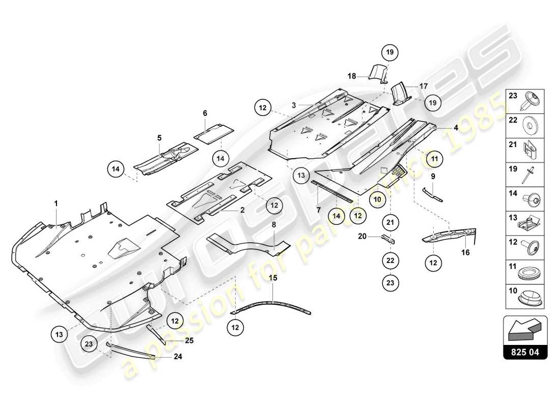 lamborghini ultimae (2022) trim panel for frame lower section part diagram