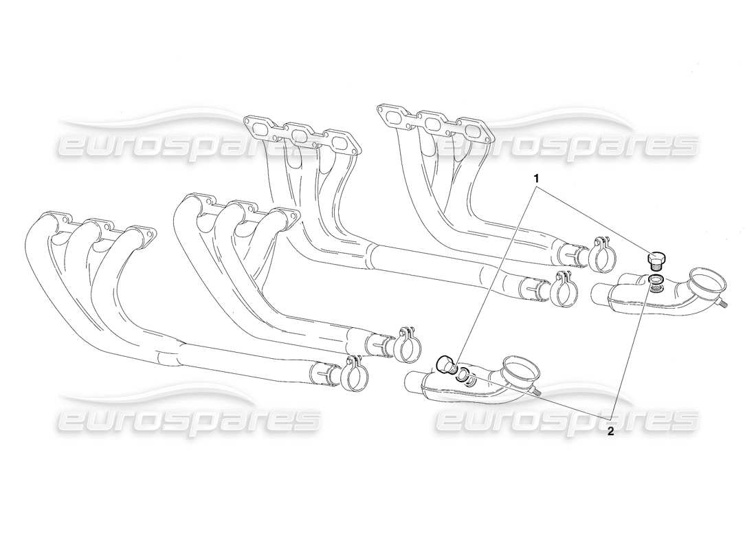 lamborghini diablo sv (1997) exhaust system (valid for saudi arabia - march 1997) part diagram