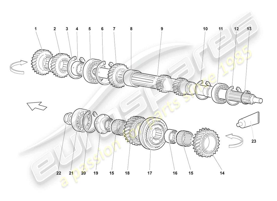 lamborghini lp640 coupe (2010) input shaft part diagram