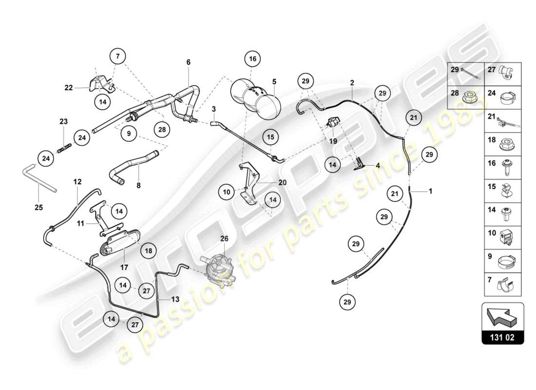 lamborghini countach lpi 800-4 (2022) vacuum system part diagram