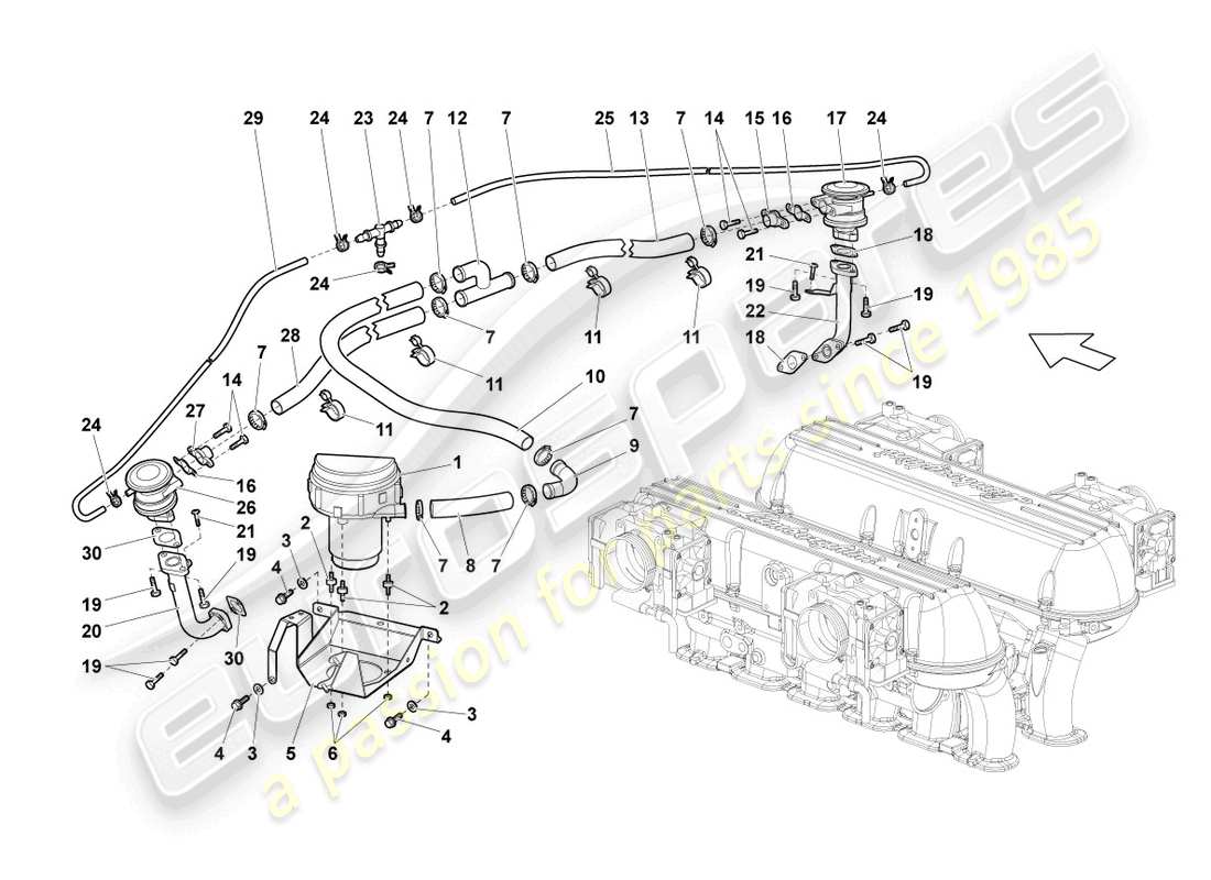 lamborghini lp640 coupe (2009) secondary air pump part diagram