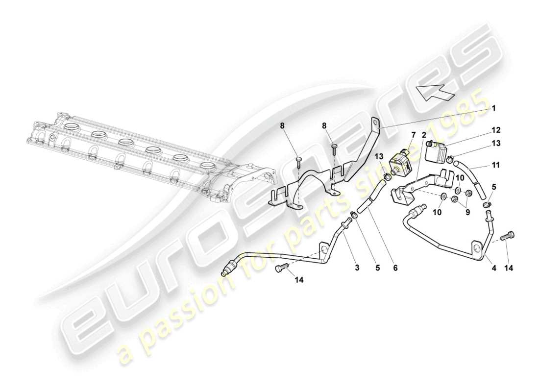 lamborghini lp640 coupe (2009) exhaust control system part diagram