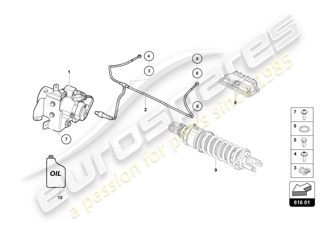 lamborghini countach lpi 800-4 (2022) lifting device part diagram