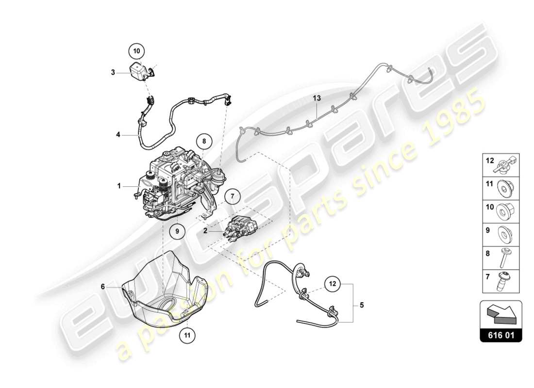 lamborghini urus (2019) lifting device part diagram