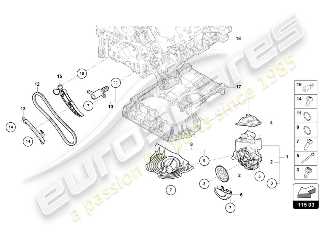 lamborghini urus (2019) oil pump part diagram