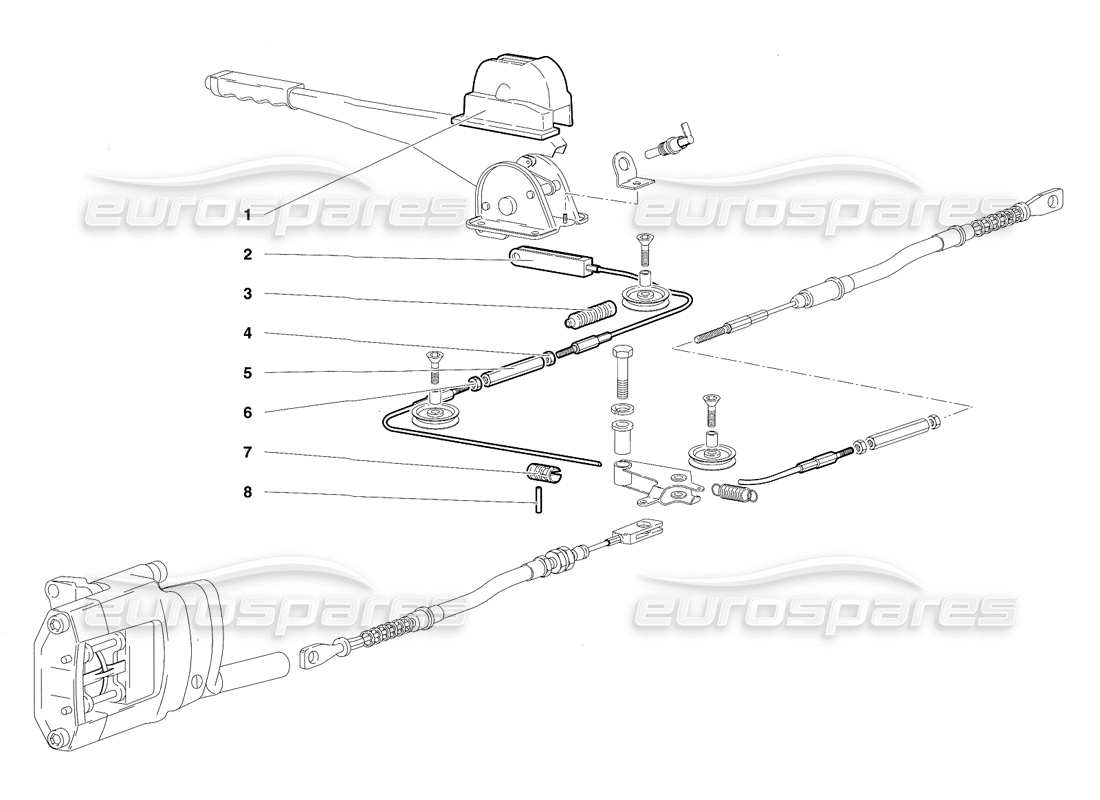 lamborghini diablo se30 (1995) handbrake (valid for rh d. version - january 1995) part diagram