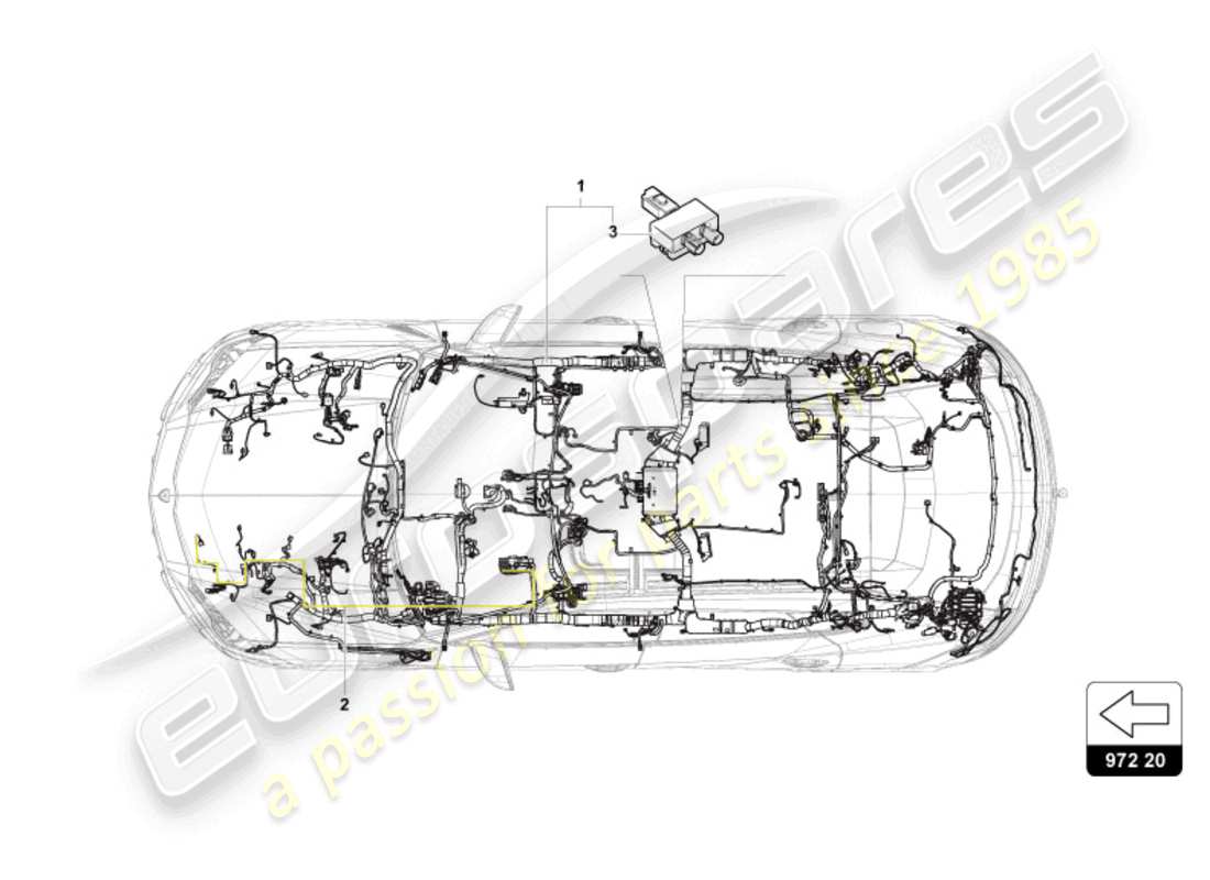 lamborghini urus s (2024) wiring harness for interior part diagram