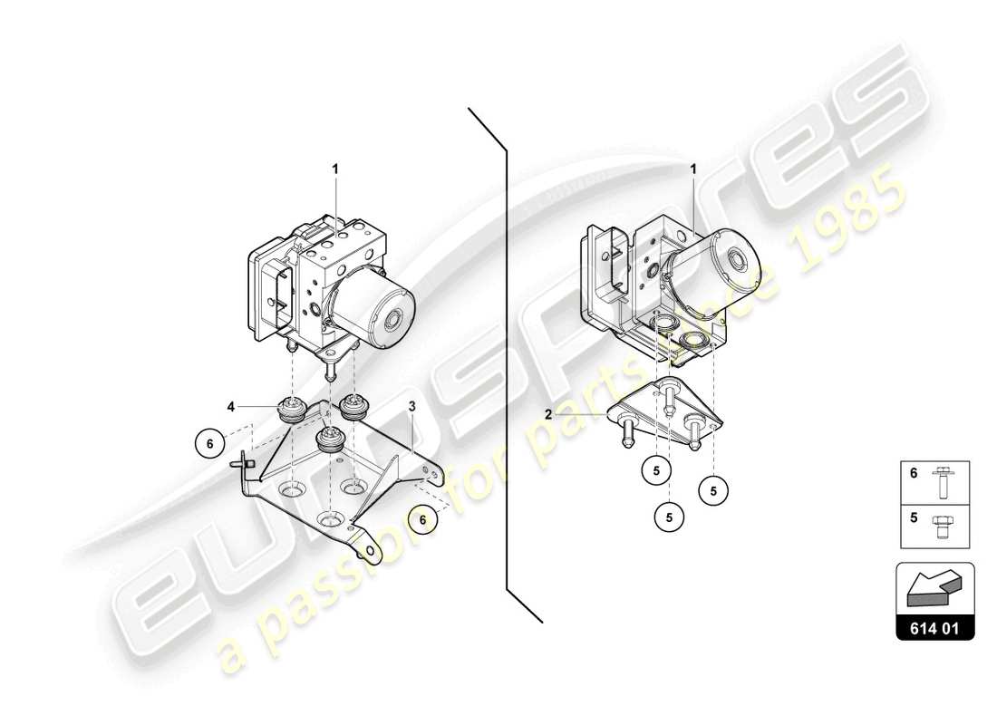 lamborghini ultimae roadster (2022) abs unit with control unit part diagram