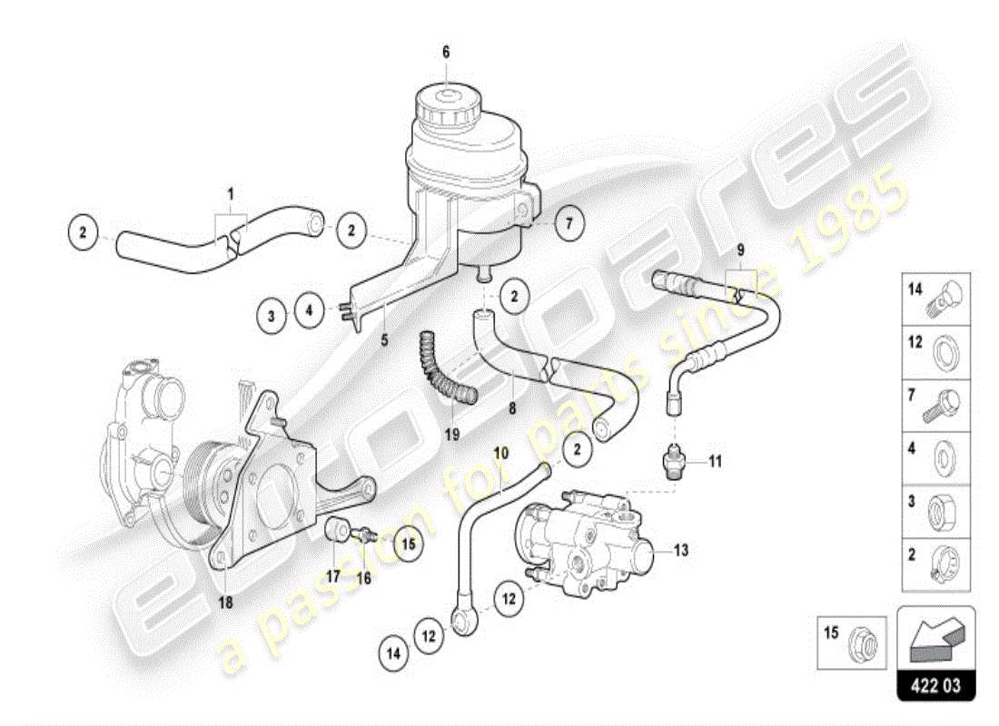 lamborghini diablo vt (1995) power steering part diagram