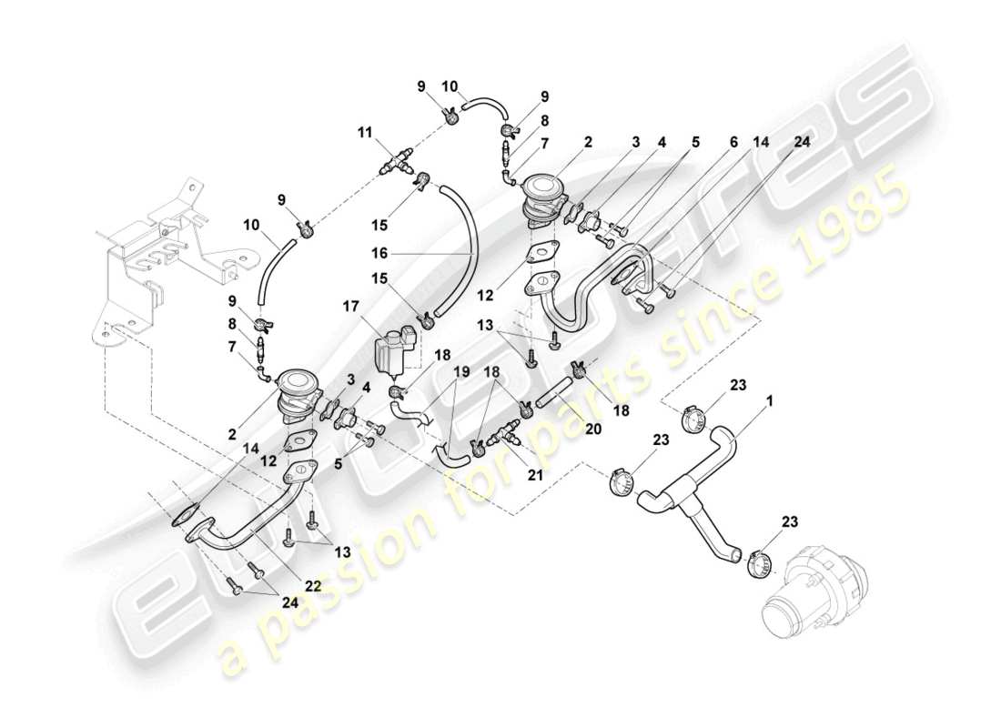 a part diagram from the lamborghini gallardo coupe (2004) parts catalogue