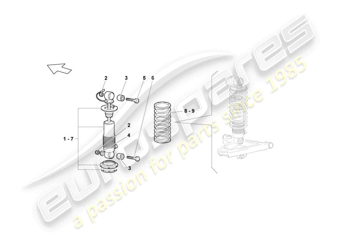 lamborghini lp640 coupe (2007) suspension front part diagram