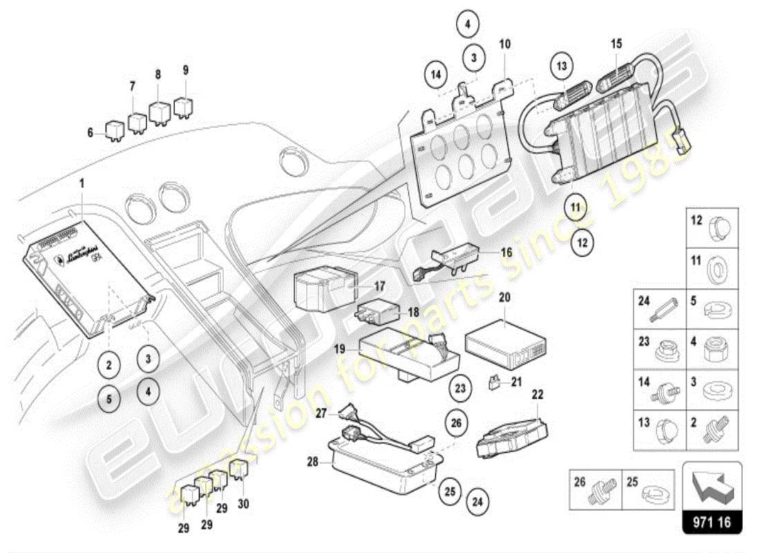 lamborghini diablo vt (1998) electrical system part diagram