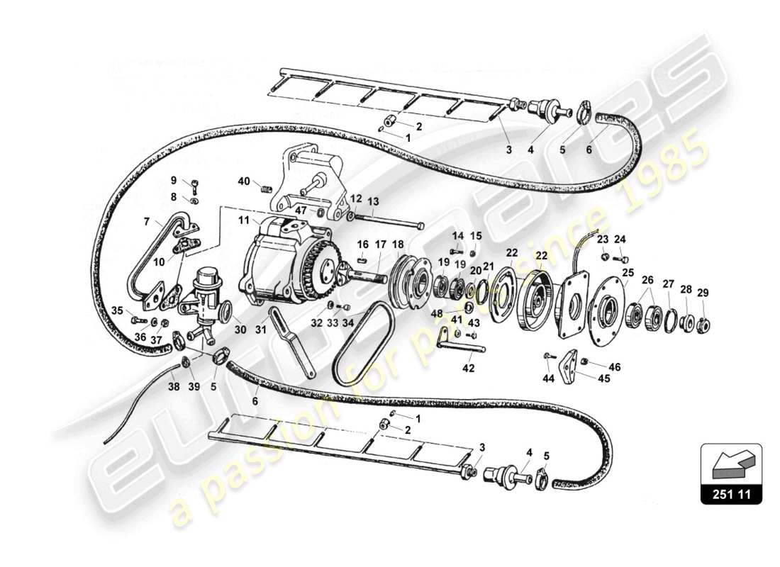 lamborghini countach 25th anniversary (1989) air pollution part diagram