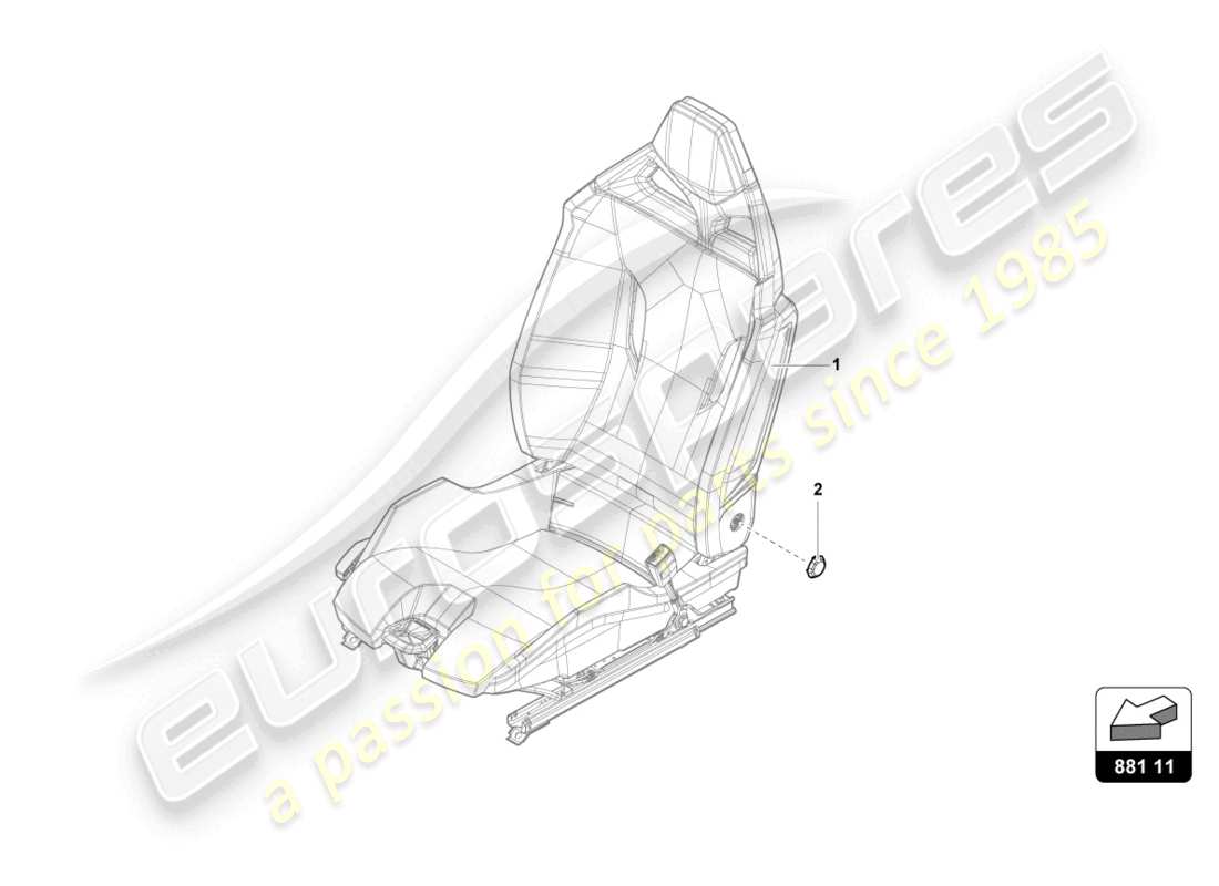 lamborghini evo spyder 2wd (2023) repair kit for seat part diagram