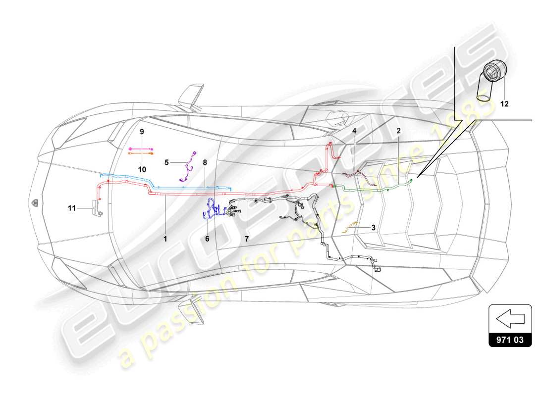 lamborghini countach lpi 800-4 (2022) electrical system part diagram