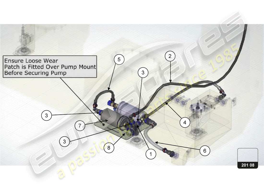 lamborghini super trofeo evo 2 (2022) kit upgrade fuel tank part diagram