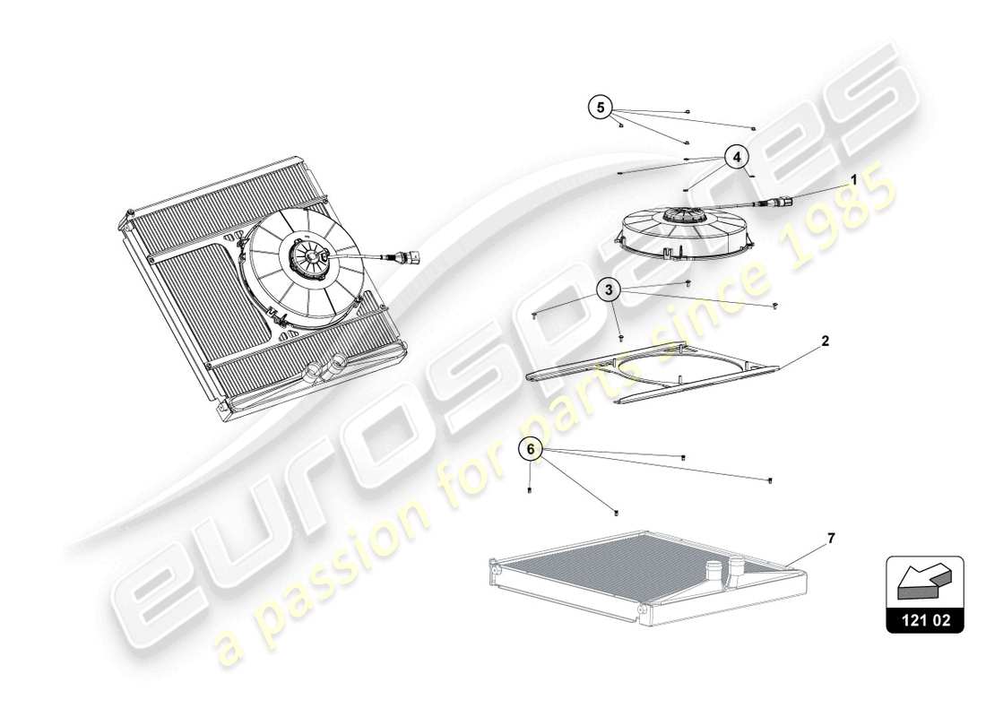 lamborghini super trofeo evo 2 (2022) radiator fan kit stevo2 part diagram